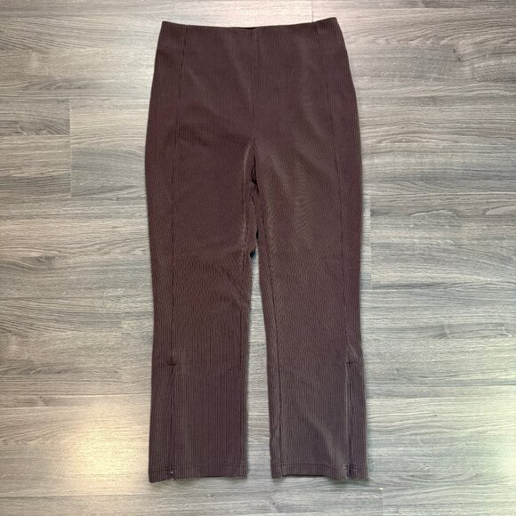 Lululemon Women's Ribbed Softstreme Zip-Leg High-Rise Cropped Pant - Brown - Picture 2 of 9